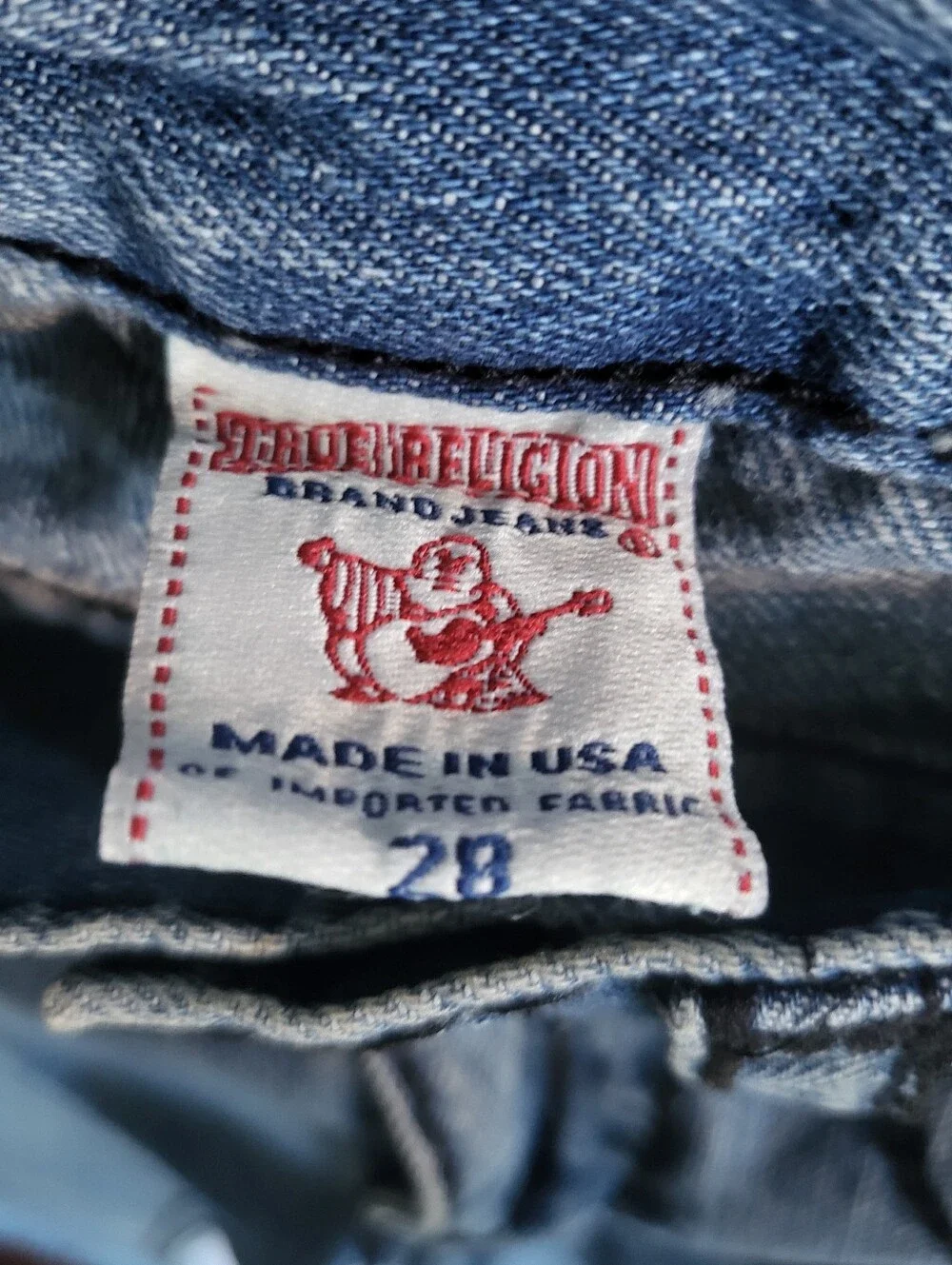 True Religion Rainbow Billy Jeans 28 Made in USA Light Wash Y2K NWOT